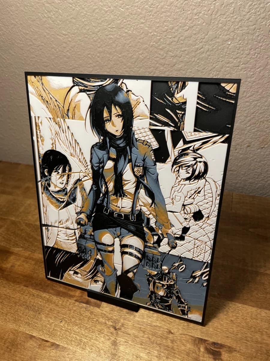 Mikasa Manga by Cloudy Nostalgia HueForge model: Mikasa Manga by Cloudy Nostalgia