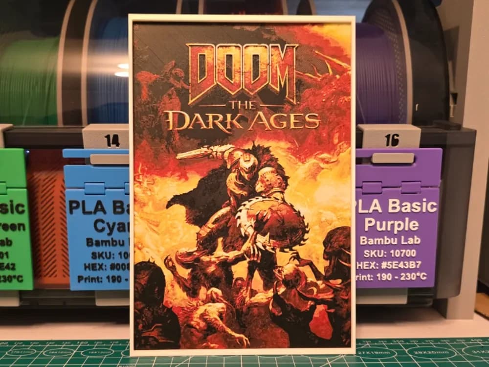 DOOM: The Dark Ages Game Poster - Hueforge Art by Lumpy3D HueForge model: DOOM: The Dark Ages Game Poster - Hueforge Art by Lumpy3D