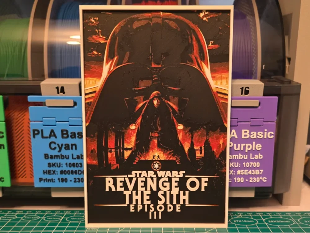 Star Wars: Episode III Revenge of the Sith Poster by Lumpy3D HueForge model: Star Wars: Episode III Revenge of the Sith Poster by Lumpy3D
