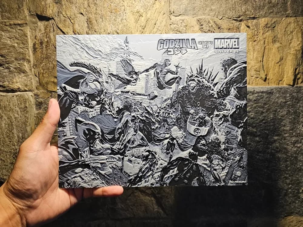 Godzilla vs Marvel Hueforge by Loki HueForge model: Godzilla vs Marvel Hueforge by Loki