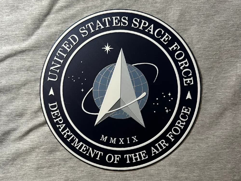 Round US Space Force Logo by Hey Ben HueForge model: Round US Space Force Logo by Hey Ben