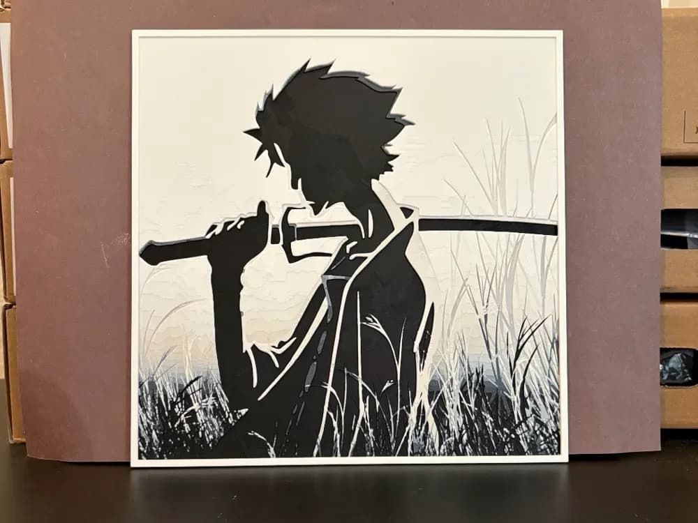 Samurai Champloo - Mugen B&W Hueforge by Estiv HueForge model: Samurai Champloo - Mugen B&W Hueforge by Estiv