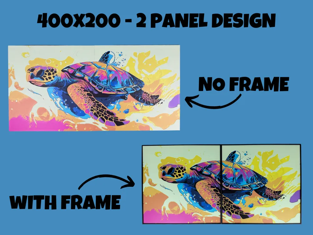 HueForge model: Sea Turtle - Pop Art Style - 400x200mm by Canadian Gamer