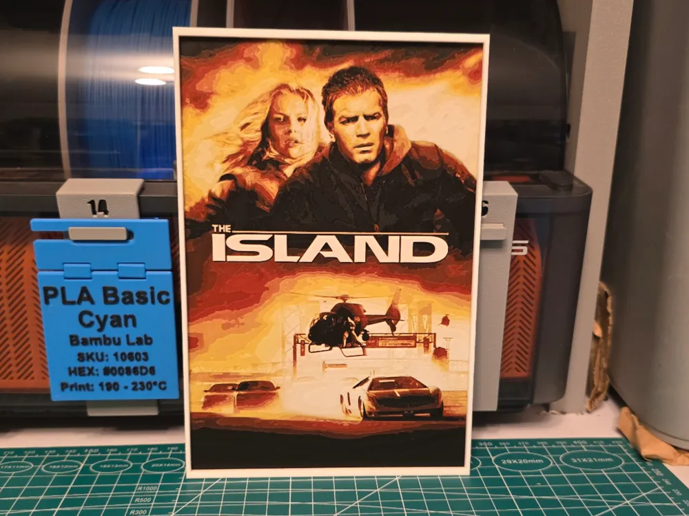 The Island Movie Poster - Hueforge Art by Lumpy3D HueForge model: The Island Movie Poster - Hueforge Art by Lumpy3D