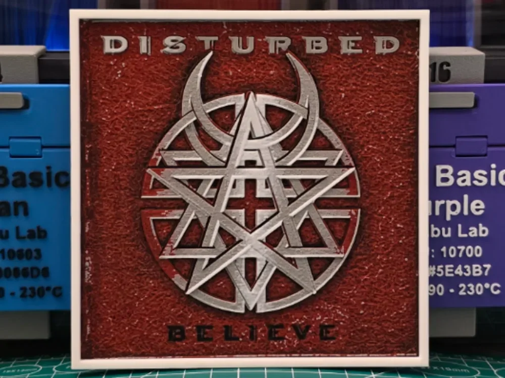 Disturbed "Believe" Album - Hueforge Art by Lumpy3D HueForge model: Disturbed "Believe" Album - Hueforge Art by Lumpy3D