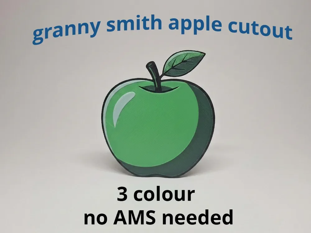 Granny Smith Apple - Hueforge / 2D Art Cutout Granny Smith Apple - Hueforge / 2D Art Cutout