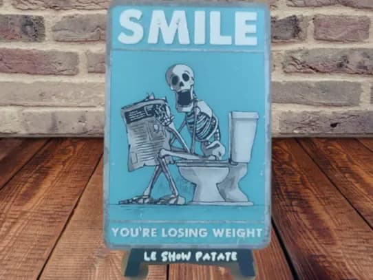 Humorous Hueforge Toilet Sign by leshowpatate HueForge model: Humorous Hueforge Toilet Sign by leshowpatate