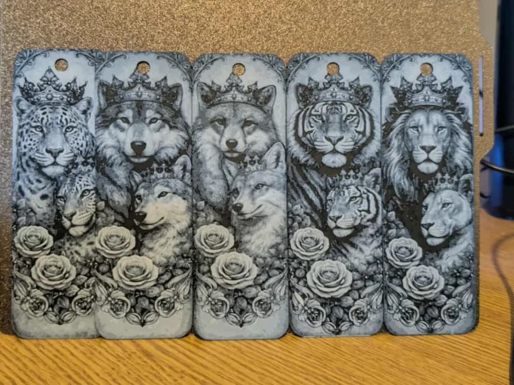 Set of 5 King and Queen Animal bookmarks by 3dGlow HueForge model: Set of 5 King and Queen Animal bookmarks by 3dGlow
