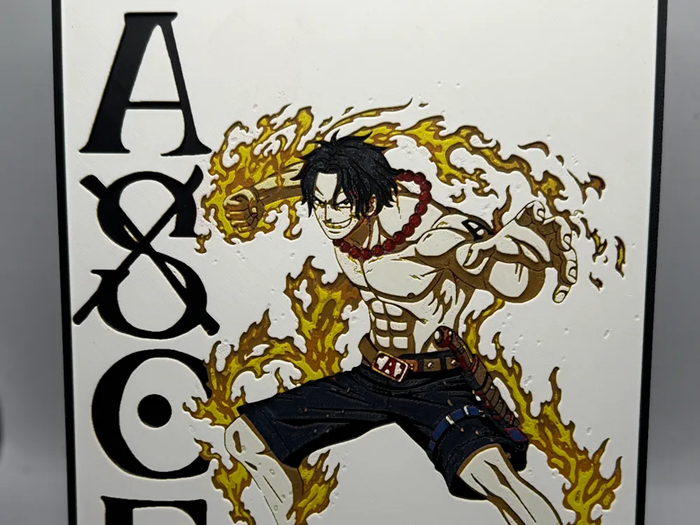 One Piece - Portgas D. Ace by MonkeyForge 3D HueForge model: One Piece - Portgas D. Ace by MonkeyForge 3D