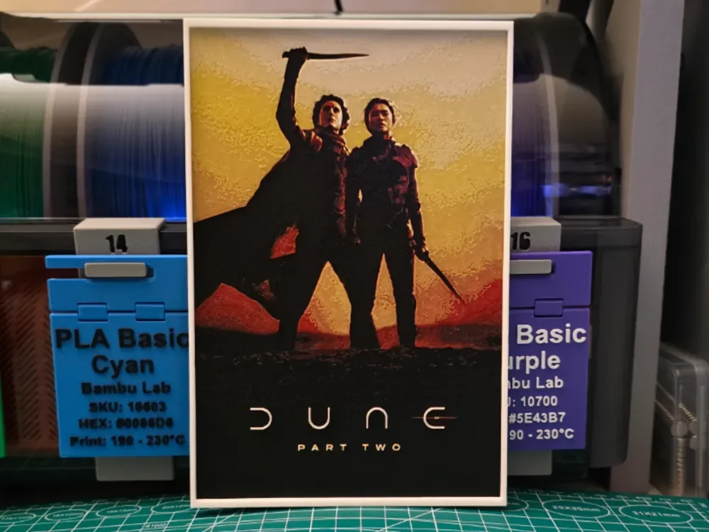 Dune: Part Two Movie Poster - Hueforge Art by Lumpy3D HueForge model: Dune: Part Two Movie Poster - Hueforge Art by Lumpy3D