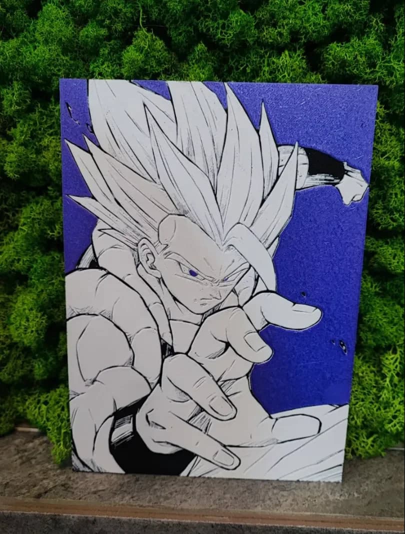 Gogeta (Custom Background) by Garuda3D HueForge model: Gogeta (Custom Background) by Garuda3D