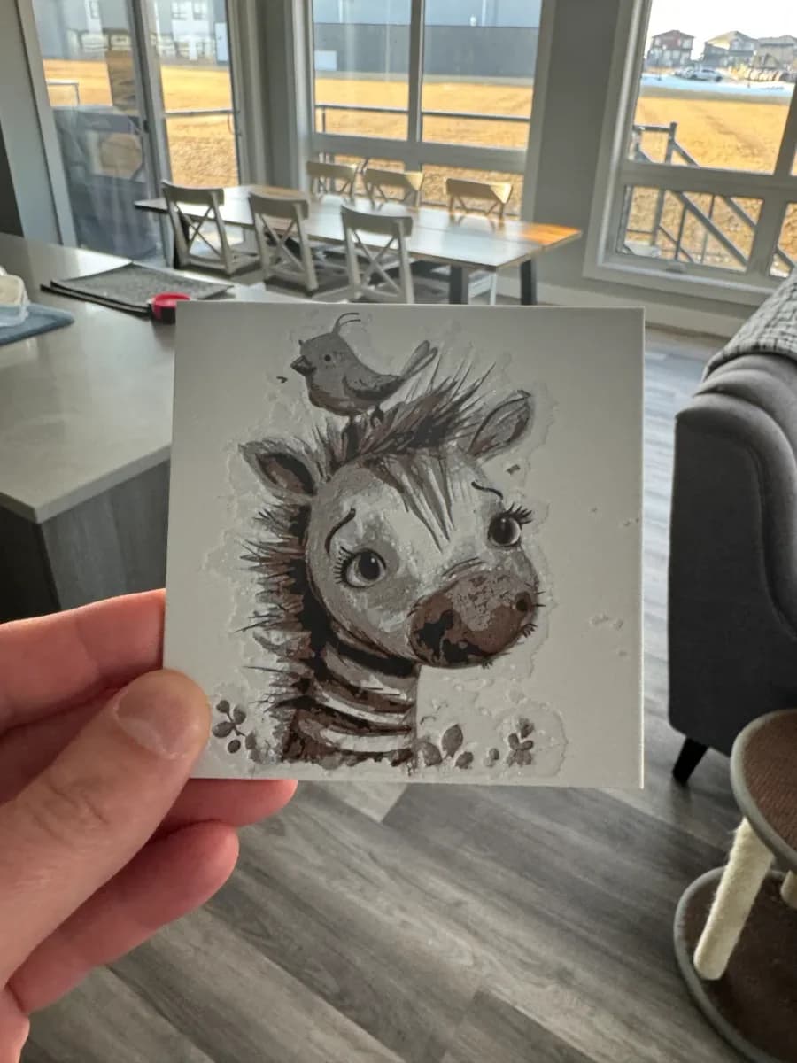 Zebra Coaster - Hueforge 100x100mm by Canadian Gamer HueForge model: Zebra Coaster - Hueforge 100x100mm by Canadian Gamer