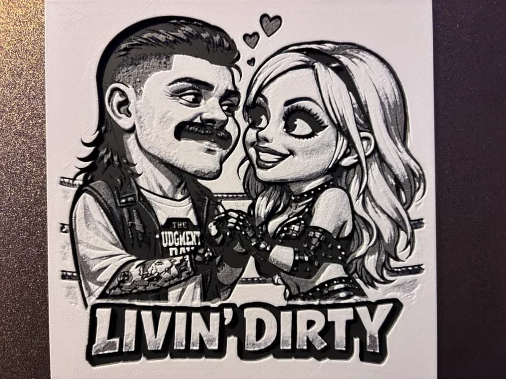 Dominic Mysterio Liv Morgan in Love WWE Hueforge by Reeftank&more HueForge model: Dominic Mysterio Liv Morgan in Love WWE Hueforge by Reeftank&more