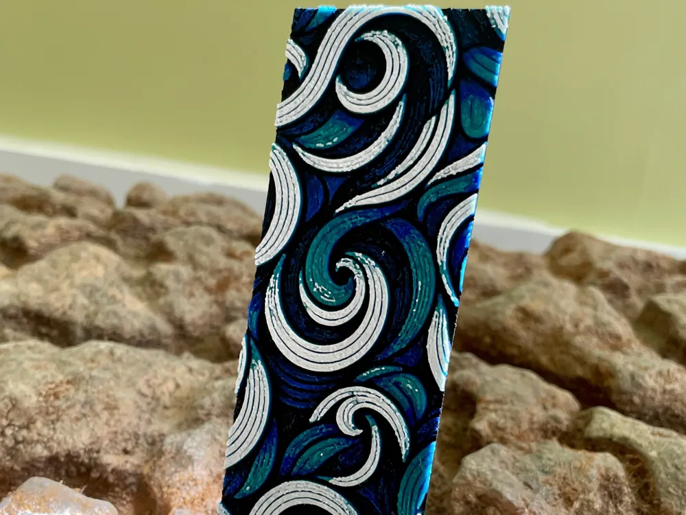 Swirl Pattern Bookmark by 3D_Forged HueForge model: Swirl Pattern Bookmark by 3D_Forged