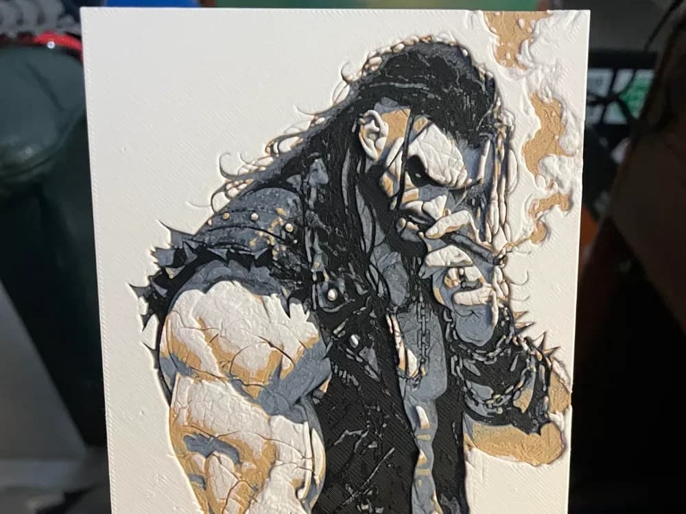 Lobo Smoking Hueforge by Advancedtechworldwide HueForge model: Lobo Smoking Hueforge by Advancedtechworldwide