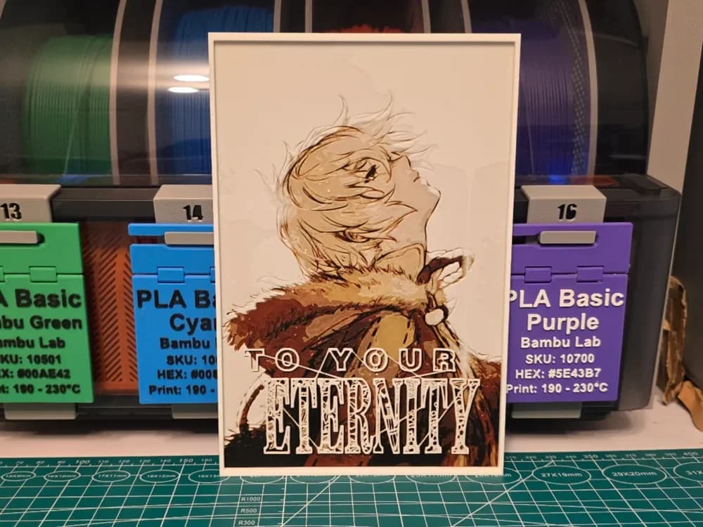 HueForge model: To Your Eternity Anime Poster - Hueforge Art by Lumpy3D