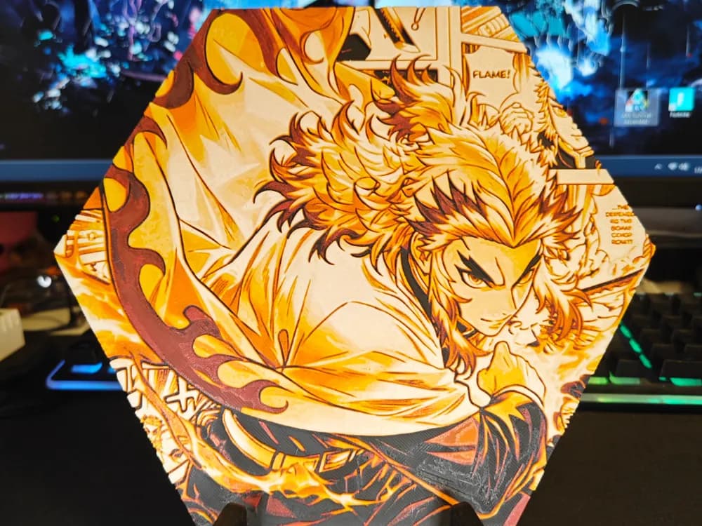 Hueforge Kyōjurō Rengoku (Demon Slayer) honeycomb mode Hueforge Kyōjurō Rengoku (Demon Slayer) honeycomb mode