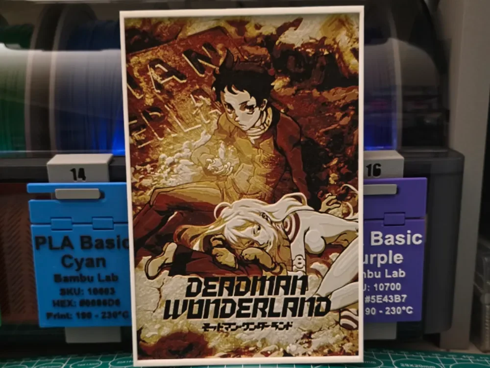 Deadman Wonderland Poster -Hueforge Art by Lumpy3D HueForge model: Deadman Wonderland Poster -Hueforge Art by Lumpy3D
