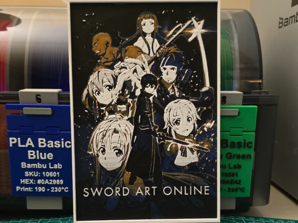 Sword Art Online Anime Poster - Hueforge Art by Lumpy3D HueForge model: Sword Art Online Anime Poster - Hueforge Art by Lumpy3D