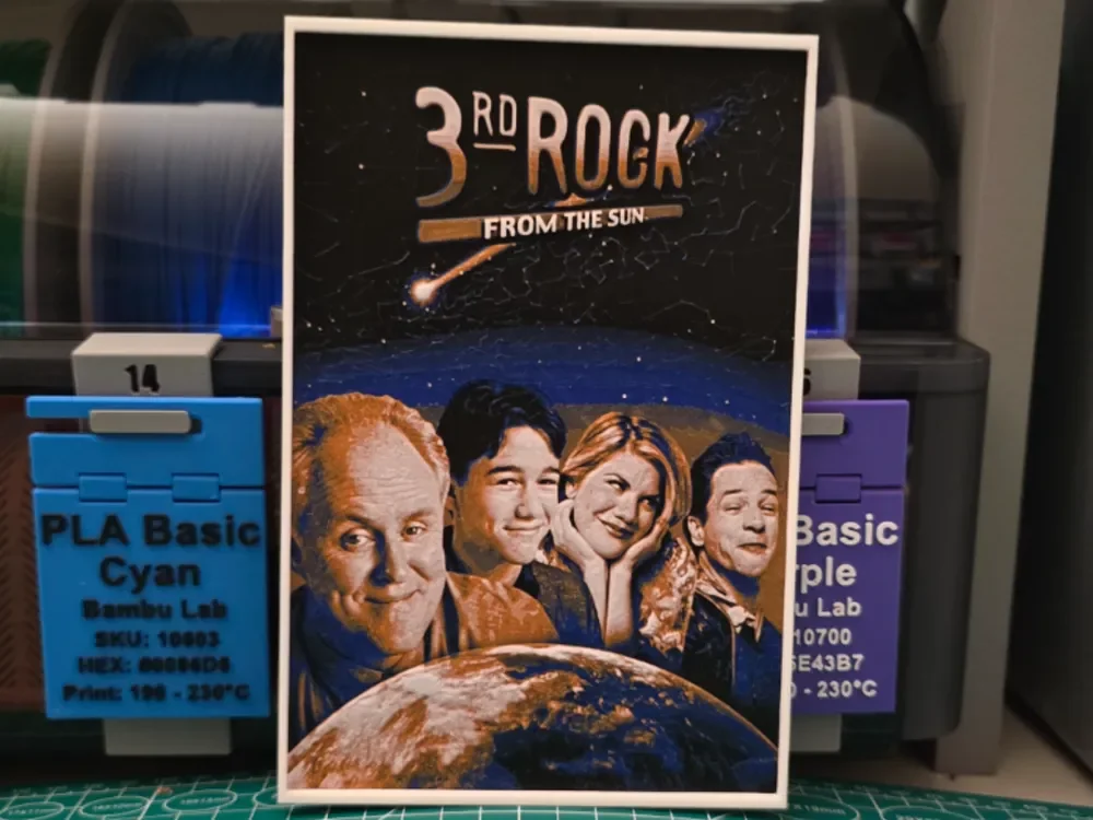 HueForge model: 3rd Rock from the Sun Poster - Hueforge Art by Lumpy3D