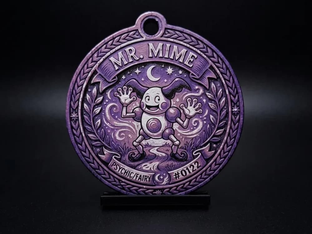 Mr. Mime #0122 - Pokemon Ornament by LED HueForge model: Mr. Mime #0122 - Pokemon Ornament by LED