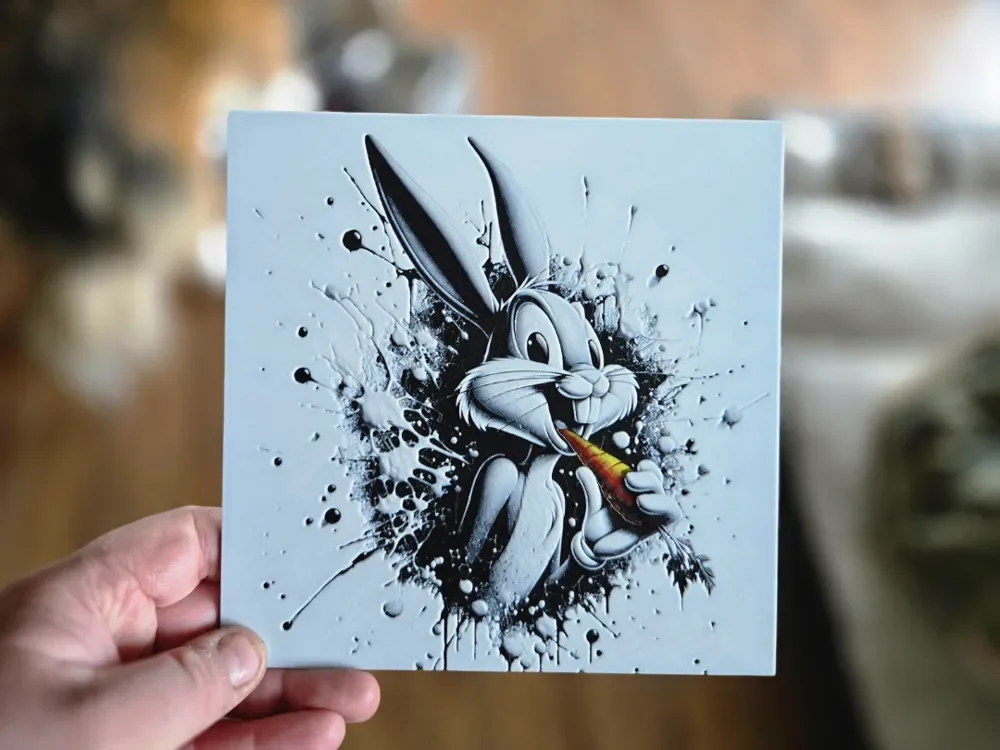 Graffiti Bugs Bunny Hueforge by 3Ree Printing HueForge model: Graffiti Bugs Bunny Hueforge by 3Ree Printing