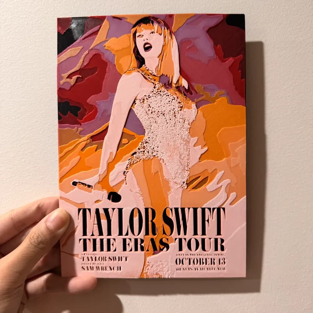 Taylor Swift's The Eras Tour Poster - Hueforge Print by cyanidesugar HueForge model: Taylor Swift's The Eras Tour Poster - Hueforge Print by cyanidesugar