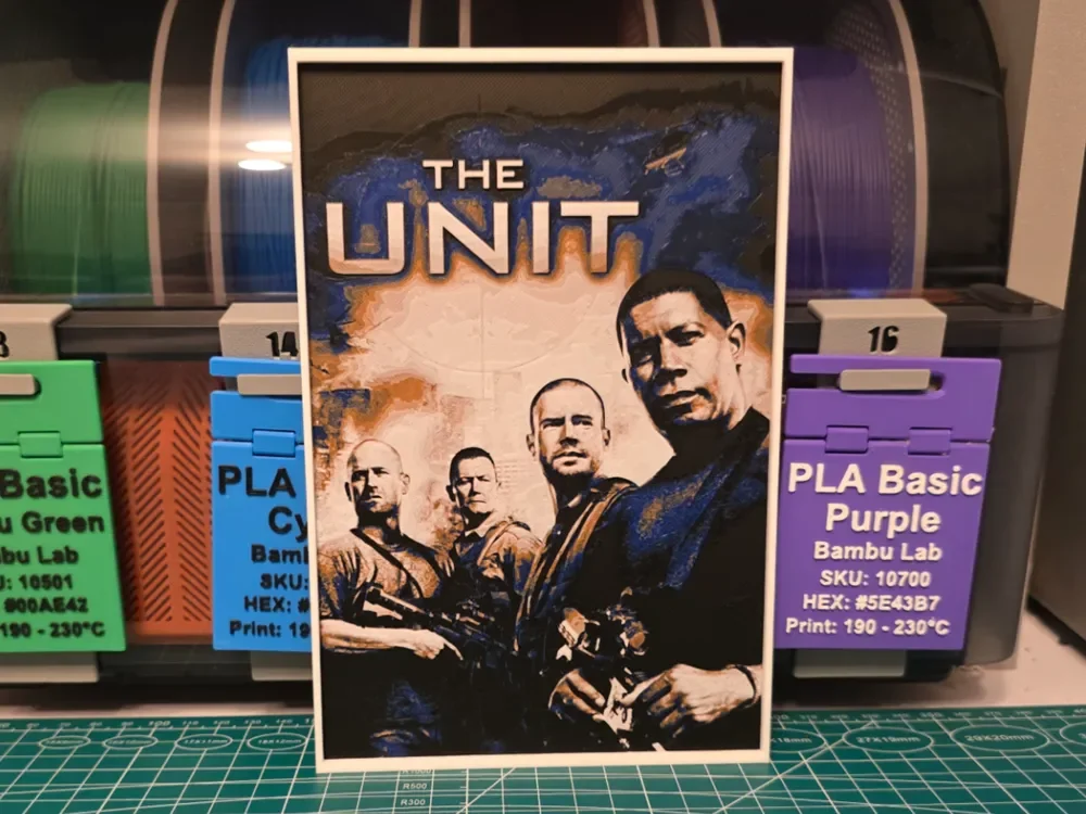 The Unit Series Poster - Hueforge Art by Lumpy3D HueForge model: The Unit Series Poster - Hueforge Art by Lumpy3D