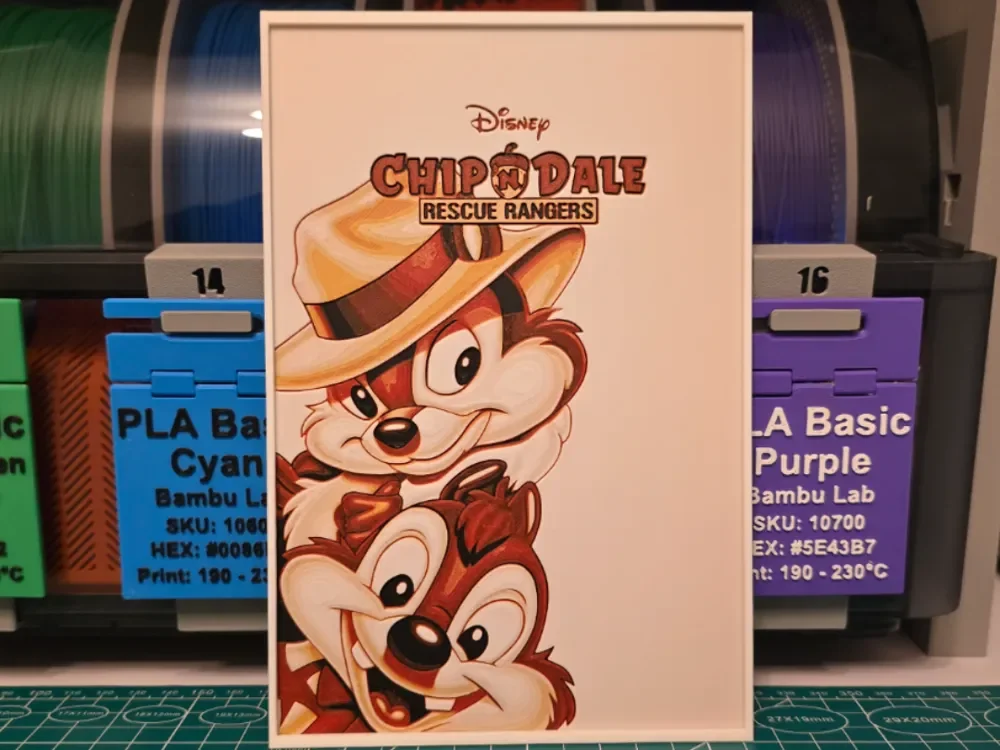 HueForge model: Chip 'n' Dale Rescue Rangers Poster - Hueforge Art by Lumpy3D