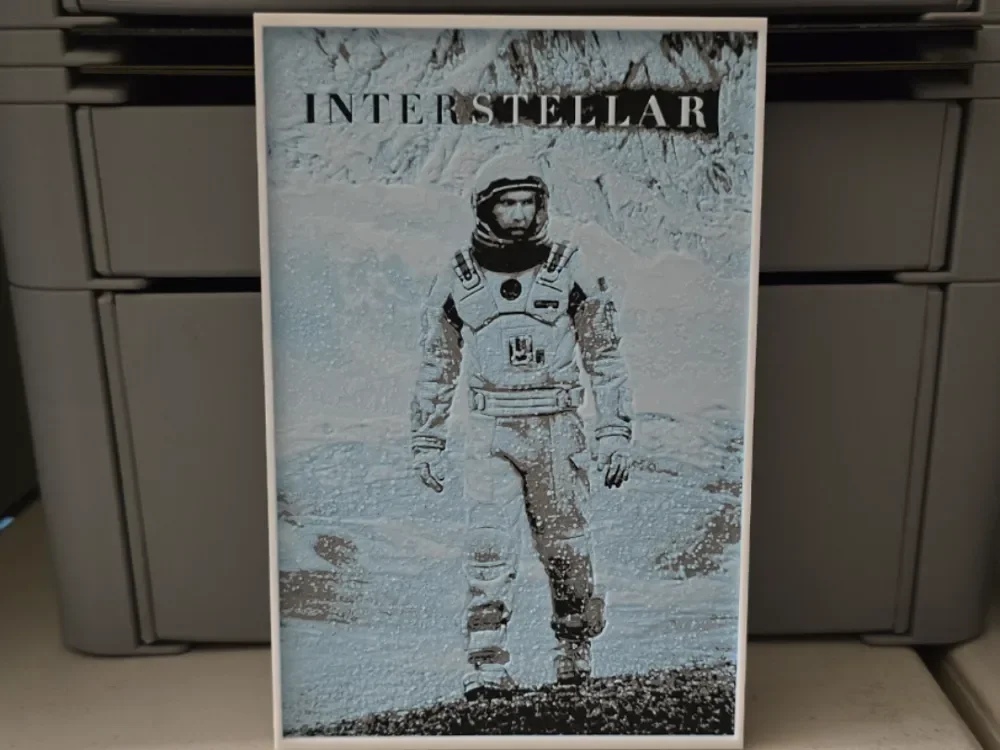 Interstellar Movie Poster - Hueforge Art by Lumpy3D HueForge model: Interstellar Movie Poster - Hueforge Art by Lumpy3D