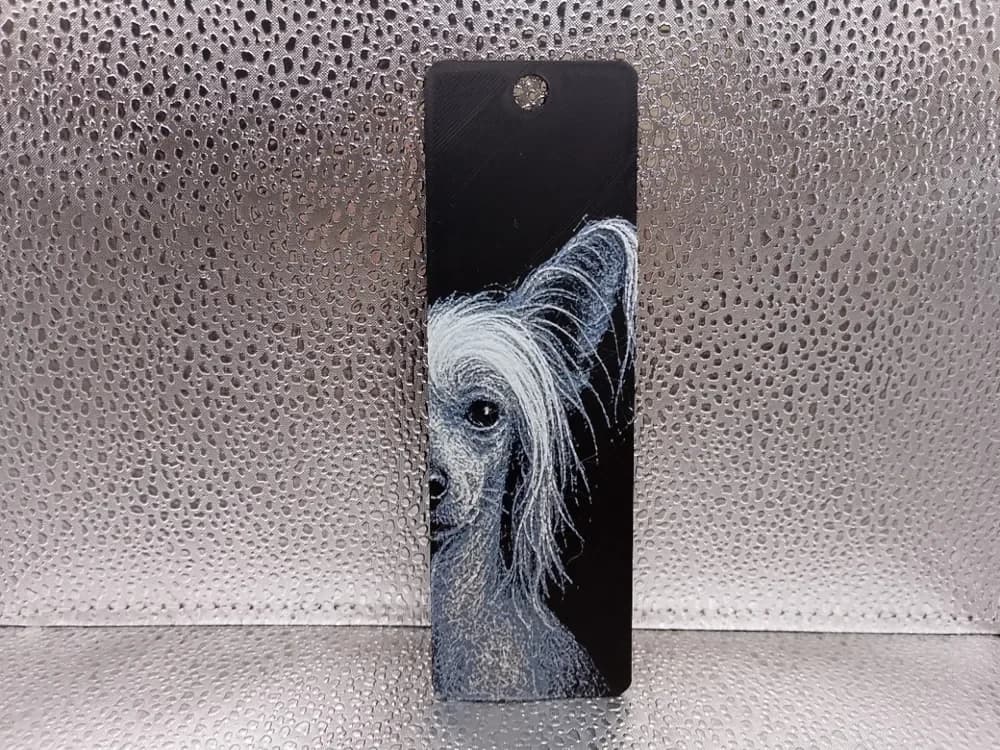 Chinese Crested Bookmark – Hueforge by Borishotch Industries HueForge model: Chinese Crested Bookmark – Hueforge by Borishotch Industries