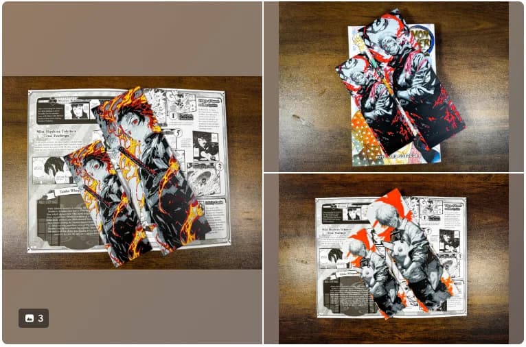 🔥 Patreon Exclusive – Tanjiro, Sukuna & Denji Bookmark Set! ⚡ by 3D Prints By Vic HueForge model: 🔥 Patreon Exclusive – Tanjiro, Sukuna & Denji Bookmark Set! ⚡ by 3D Prints By Vic