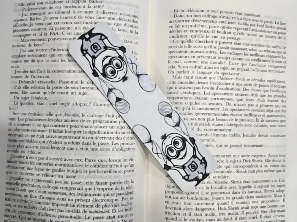 Bookmark Les Minions Only Black & White by Kactus Fpv HueForge model: Bookmark Les Minions Only Black & White by Kactus Fpv