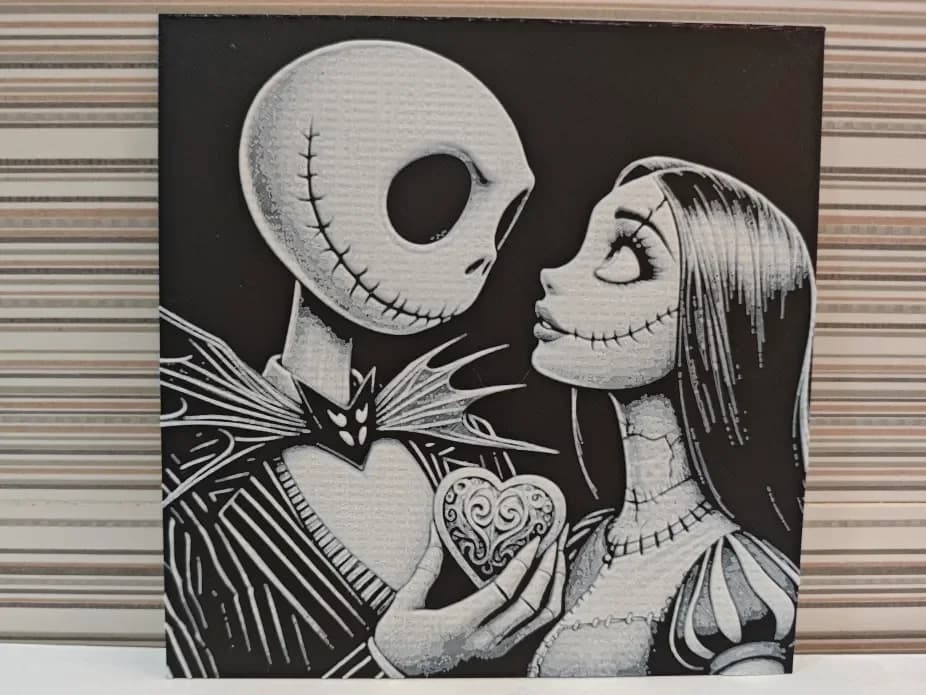 Hueforge JAck and Sally by Litolunar HueForge model: Hueforge JAck and Sally by Litolunar