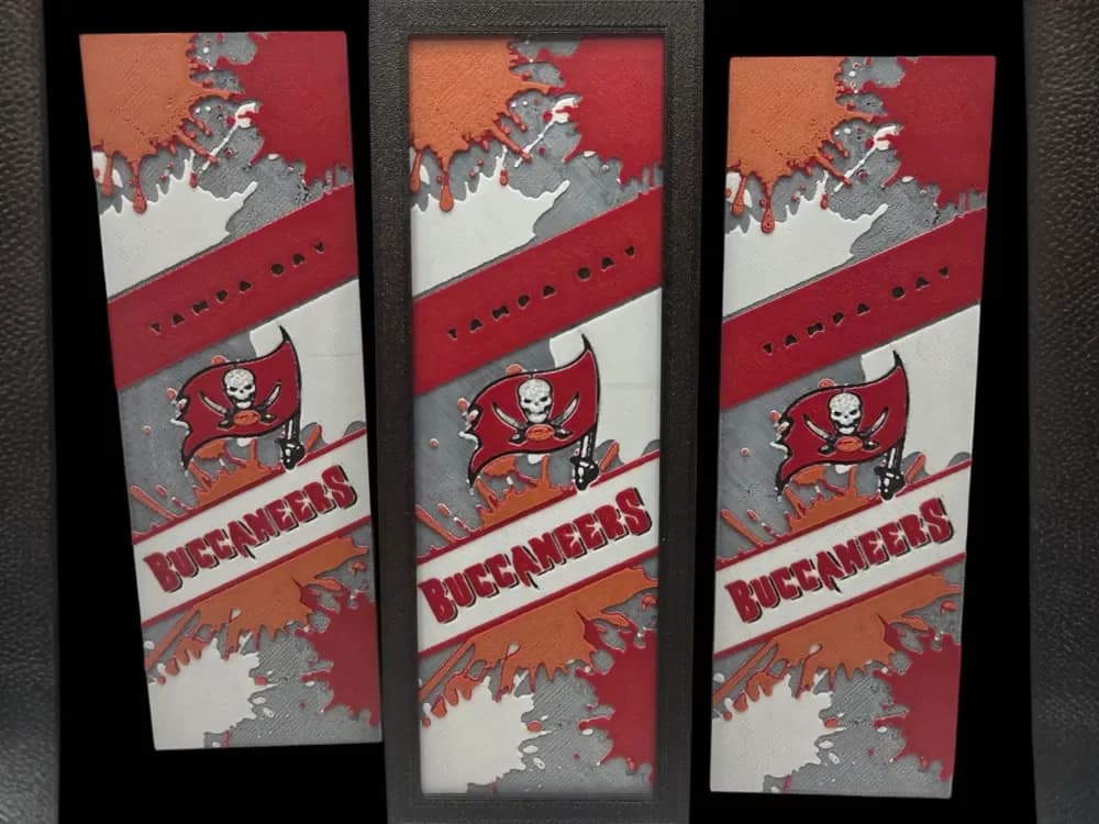 Buccaneers 50mm x 150mm Bookmark by MythicHue's HueForge model: Buccaneers 50mm x 150mm Bookmark by MythicHue's