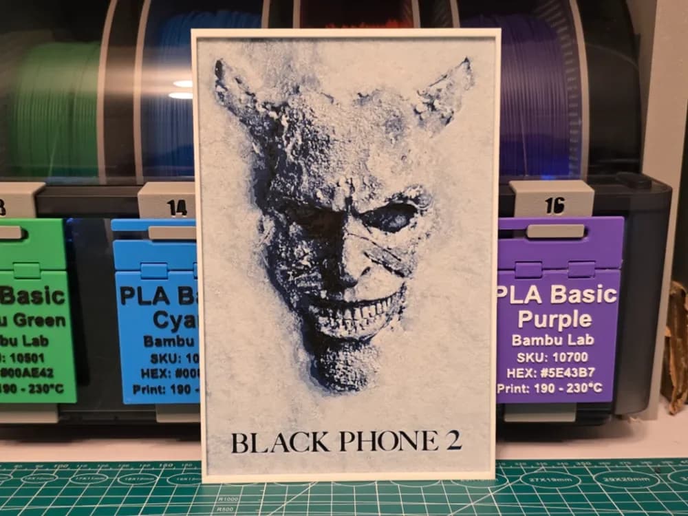 Black Phone 2 Movie Poster - Hueforge Art by Lumpy3D HueForge model: Black Phone 2 Movie Poster - Hueforge Art by Lumpy3D