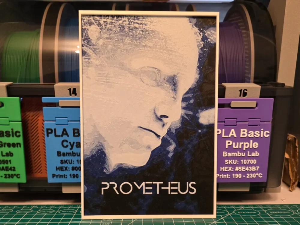 Prometheus Movie Poster - Hueforge Art by Lumpy3D HueForge model: Prometheus Movie Poster - Hueforge Art by Lumpy3D