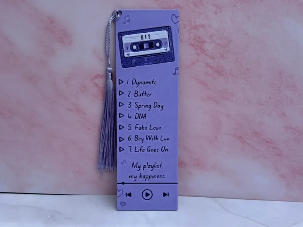 BTS Song Playlist Bookmark by EDesign HueForge model: BTS Song Playlist Bookmark by EDesign