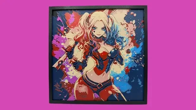 Harley Quinn - DC Comics Hueforge by Canadian Gamer HueForge model: Harley Quinn - DC Comics Hueforge by Canadian Gamer