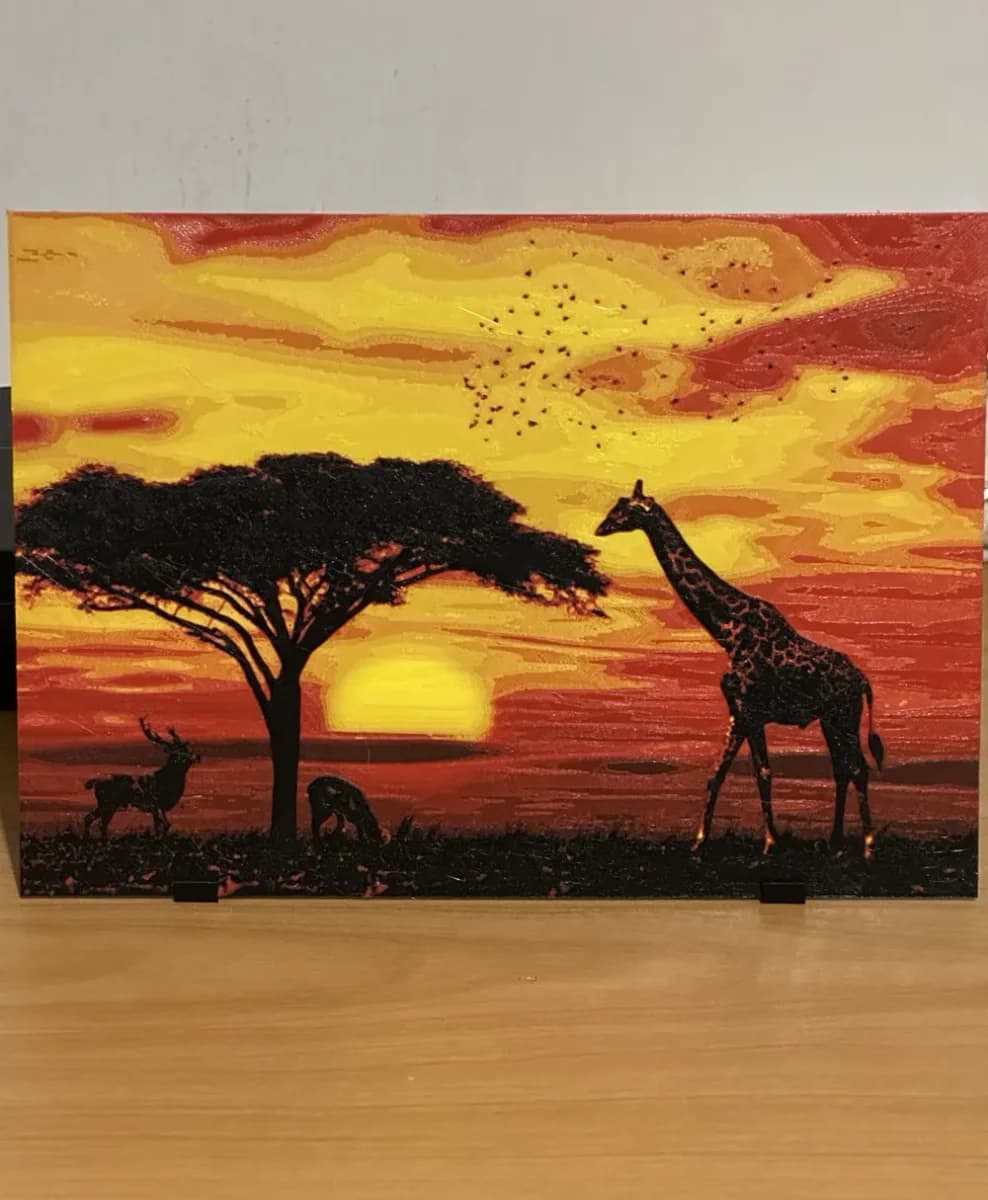 Savannah Sunset HueForge 220x156 by enricoRE HueForge model: Savannah Sunset HueForge 220x156 by enricoRE