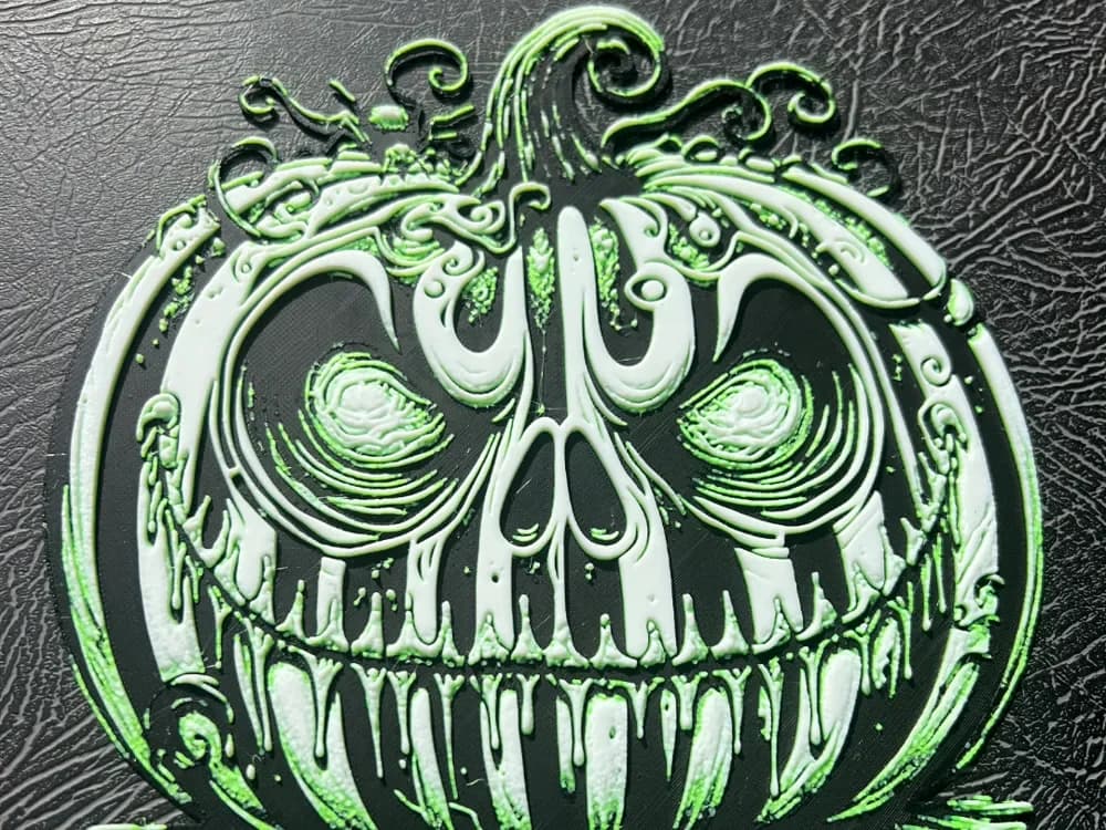 Scary Halloween Pumpkin wall art by Leafy HueForge model: Scary Halloween Pumpkin wall art by Leafy