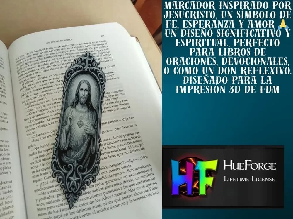 Bookmark inspired by Jesus Christ by FYTY112 HueForge model: Bookmark inspired by Jesus Christ by FYTY112