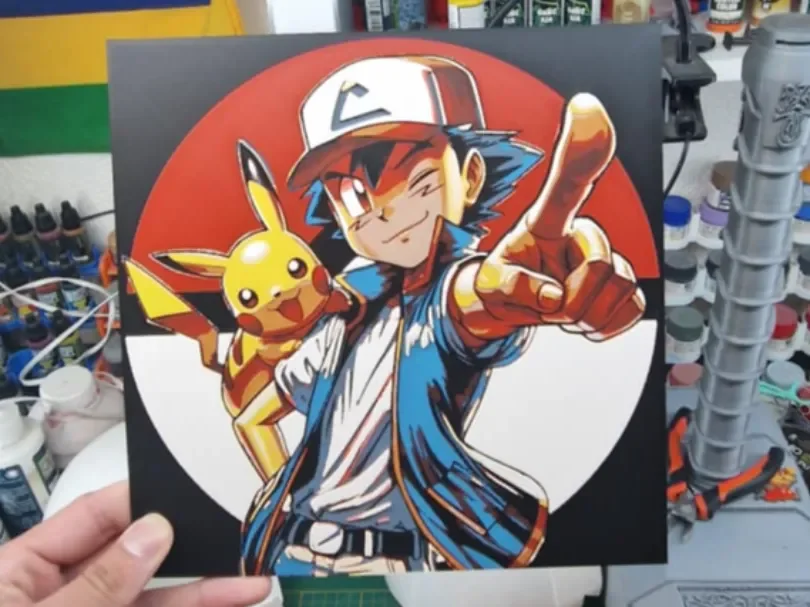 Pokemon Hueforge - Pikachu & Satoshi by Dakiren HueForge model: Pokemon Hueforge - Pikachu & Satoshi by Dakiren