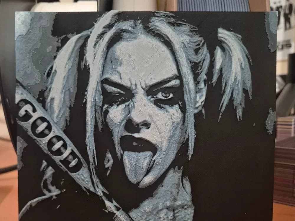 Harley Quinn Tongue hueforge by Buntsta HueForge model: Harley Quinn Tongue hueforge by Buntsta