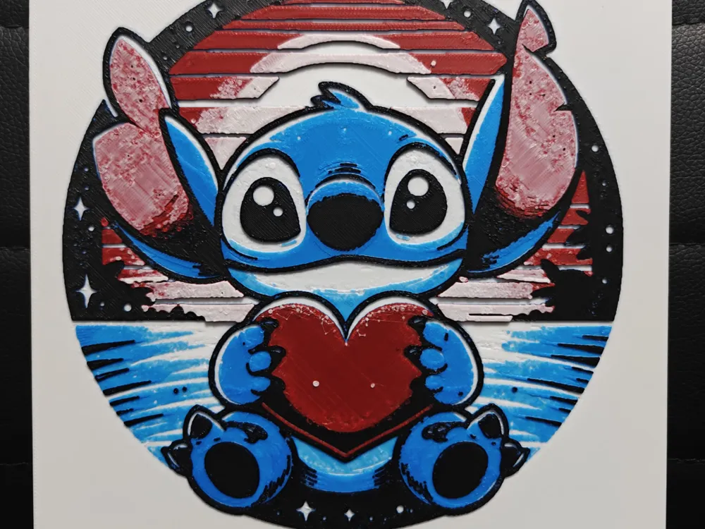 HueForge model: Stitch Love by TheHueforgeLady