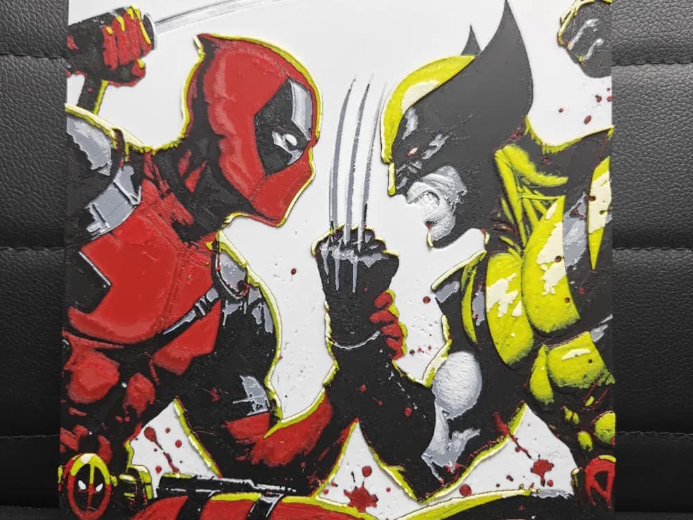 Deadpool vs Wolverine by TheHueforgeLady HueForge model: Deadpool vs Wolverine by TheHueforgeLady