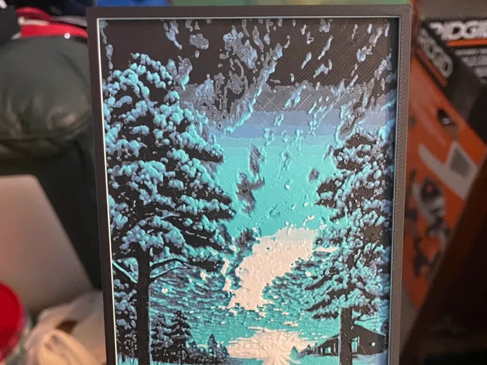 Winter Road and Trees by Advancedtechworldwide HueForge model: Winter Road and Trees by Advancedtechworldwide