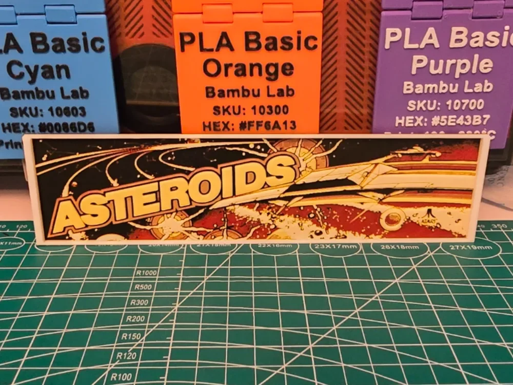Asteroids Arcade Marquee - Hueforge Art by Lumpy3D HueForge model: Asteroids Arcade Marquee - Hueforge Art by Lumpy3D