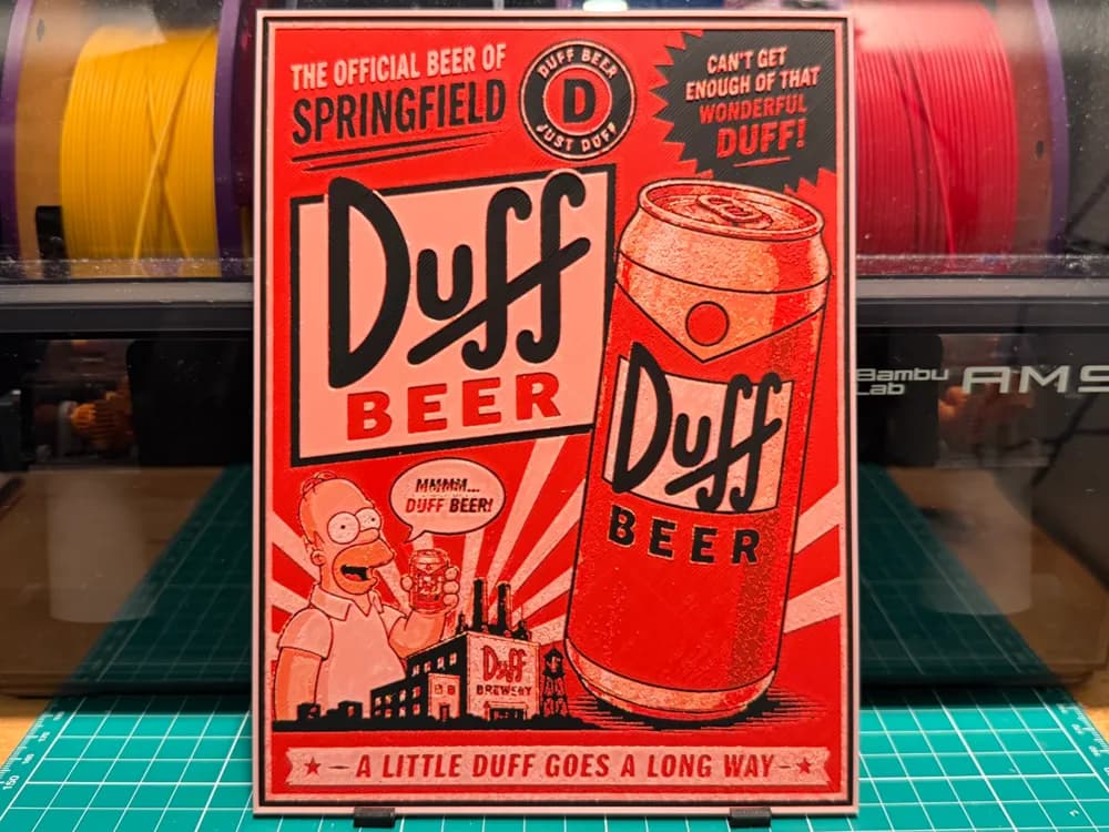 The Simpsons Duff Beer Poster HueForge by liv_3d HueForge model: The Simpsons Duff Beer Poster HueForge by liv_3d