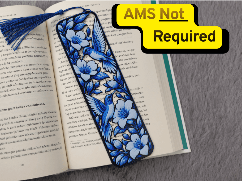 Hummingbird Flowers HueForge Bookmark Hummingbird Flowers HueForge Bookmark